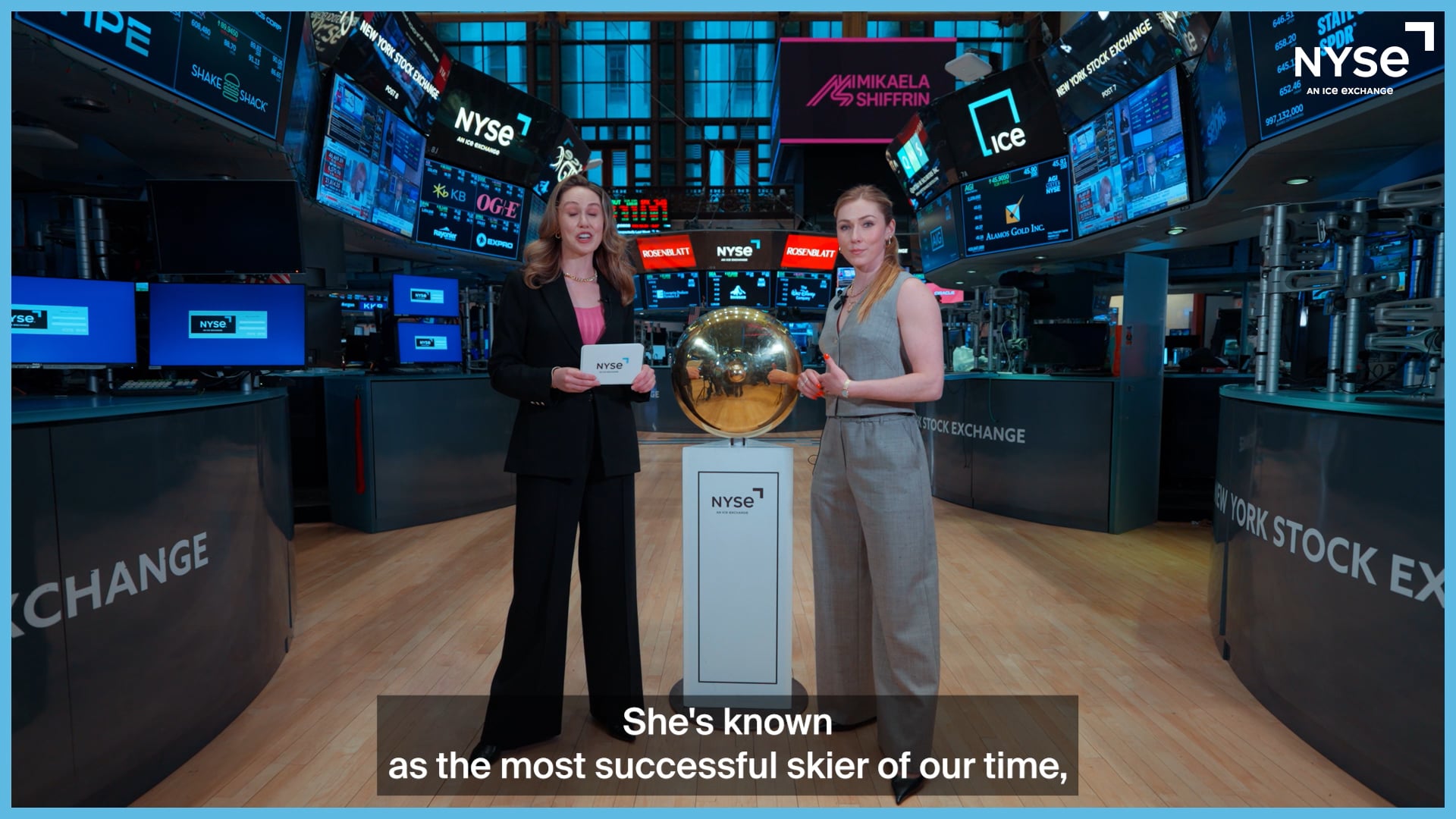 Three-Time Olympic Gold Medalist Mikaela Shiffrin Has Bell Moment at the NYSE