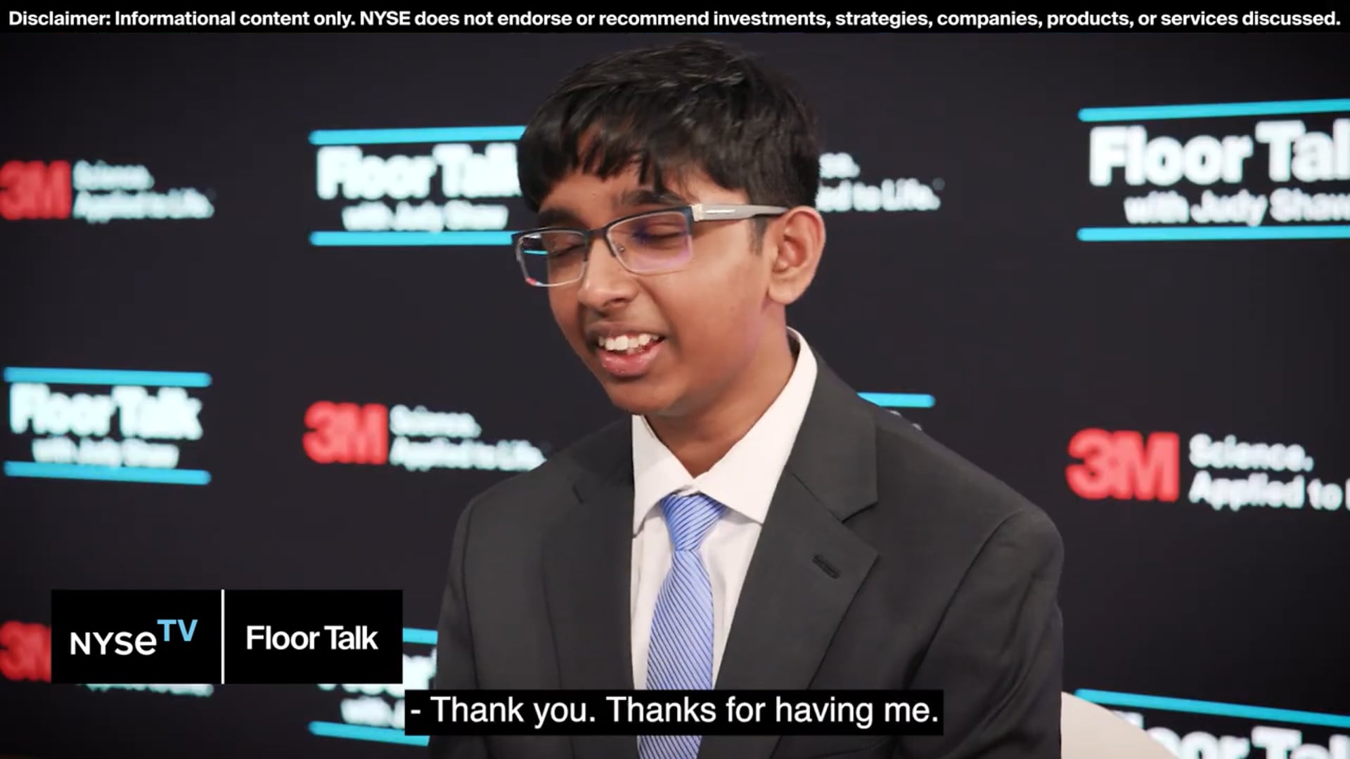 Congratulations to Sirish Subash, winner of the 3M Young Scientist Challenge