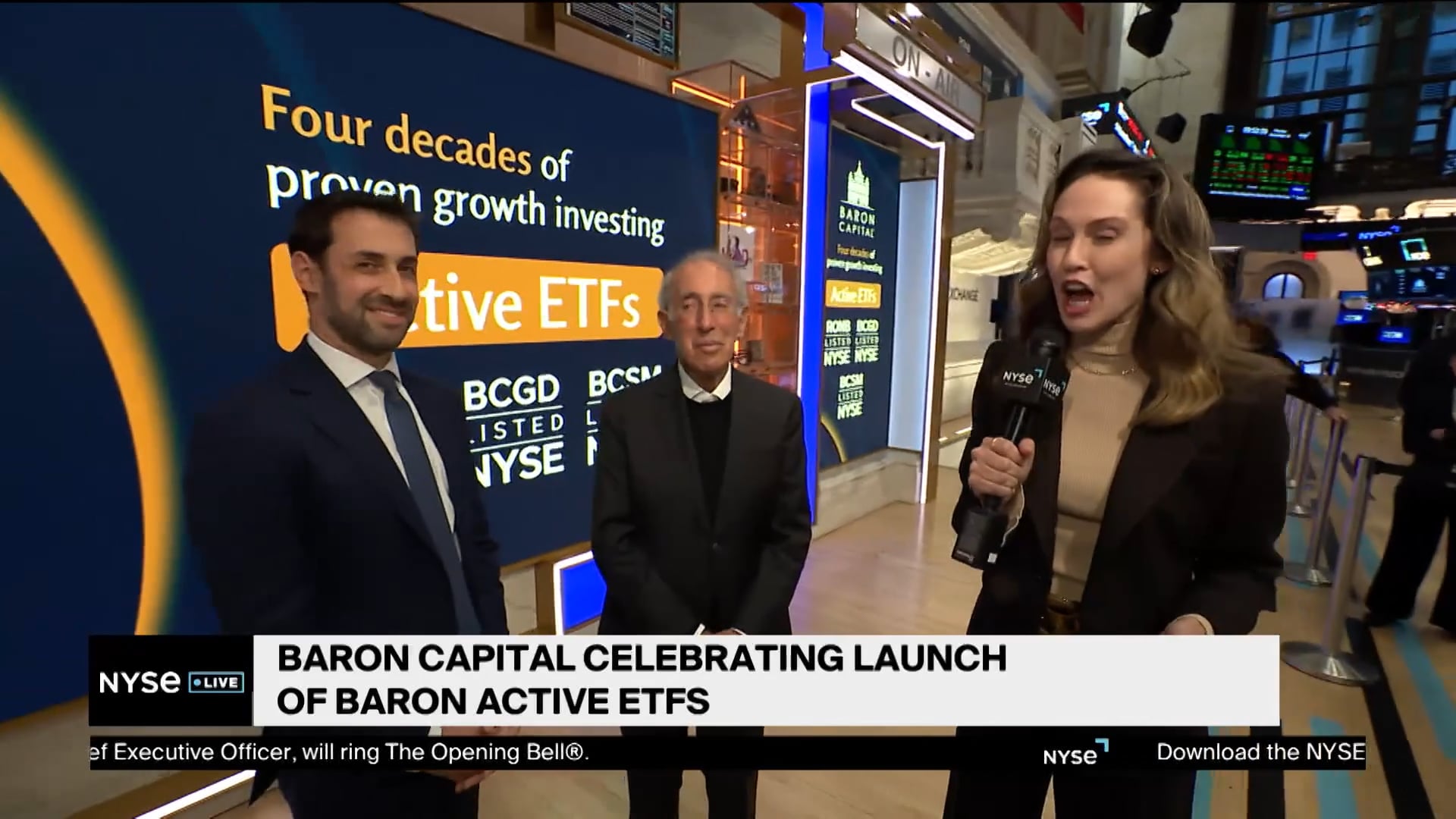 Baron Capital Celebrates Launch of Active ETFs on NYSE by Ringing Opening Bell