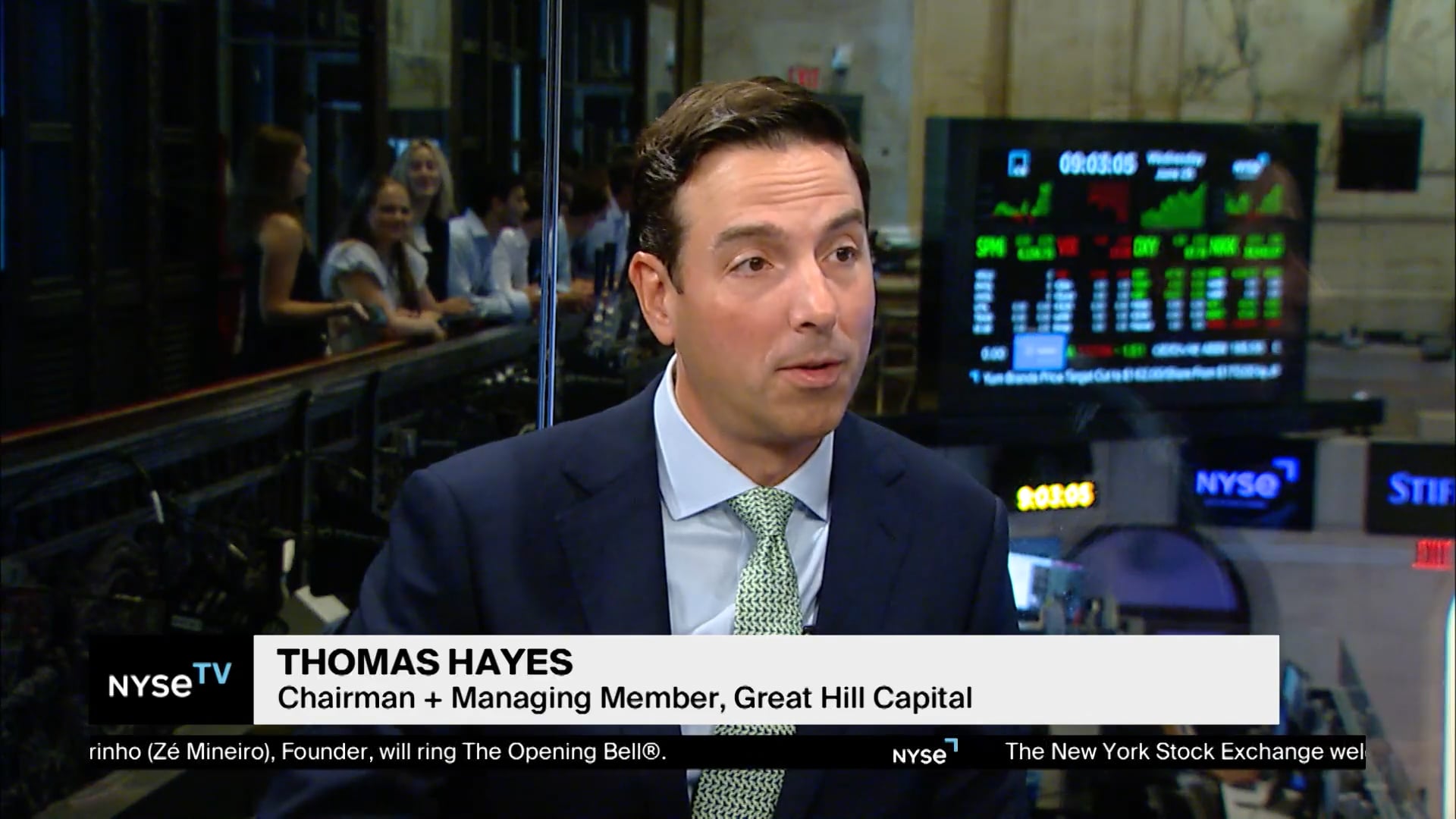 Thomas Hayes, Chairman + Managing Member, Great Hill Capital Joins NYSE TV Live.