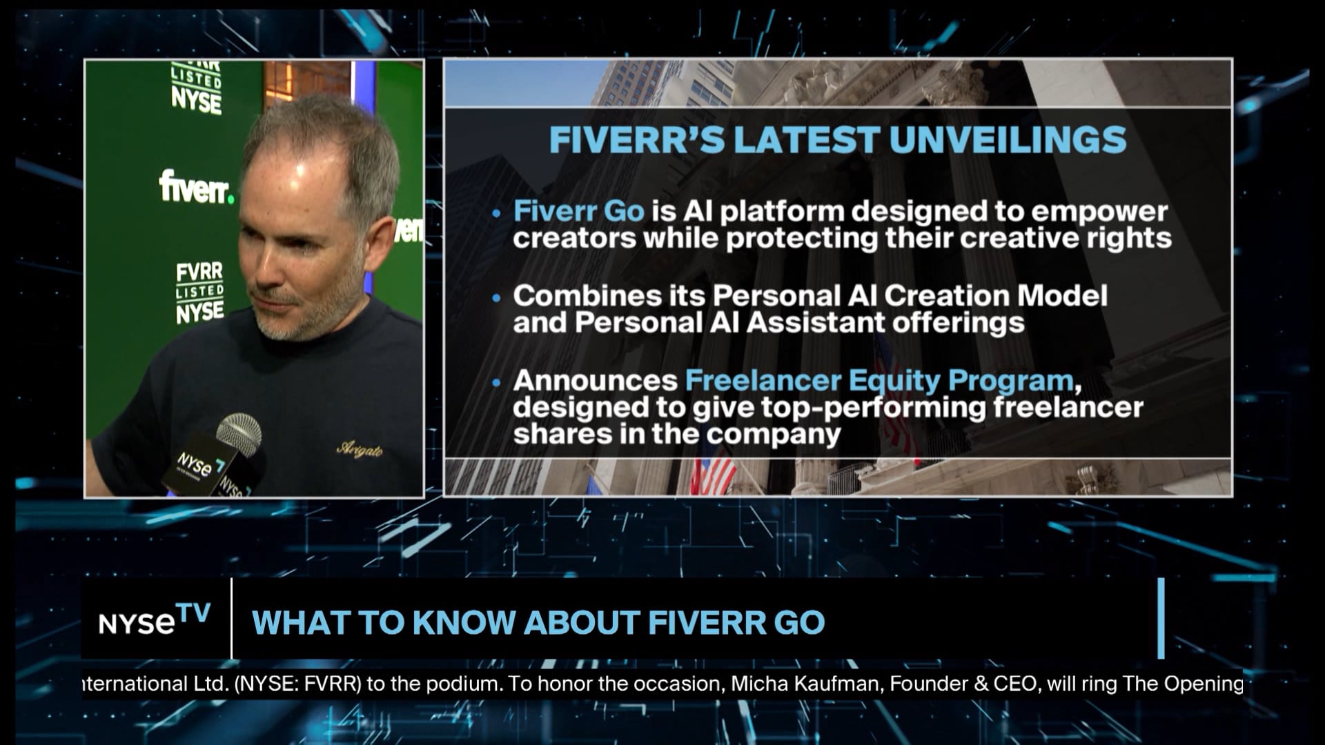 Micha Kaufman, Founder + CEO, Fiverr joins NYSE TV Live