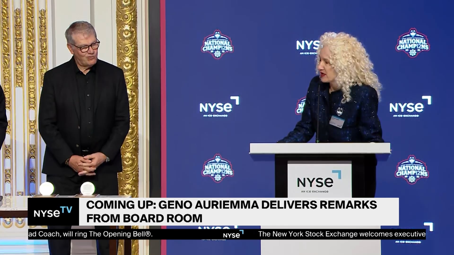 Exclusive- Geno Auriemma Remarks on NYSE TV Live