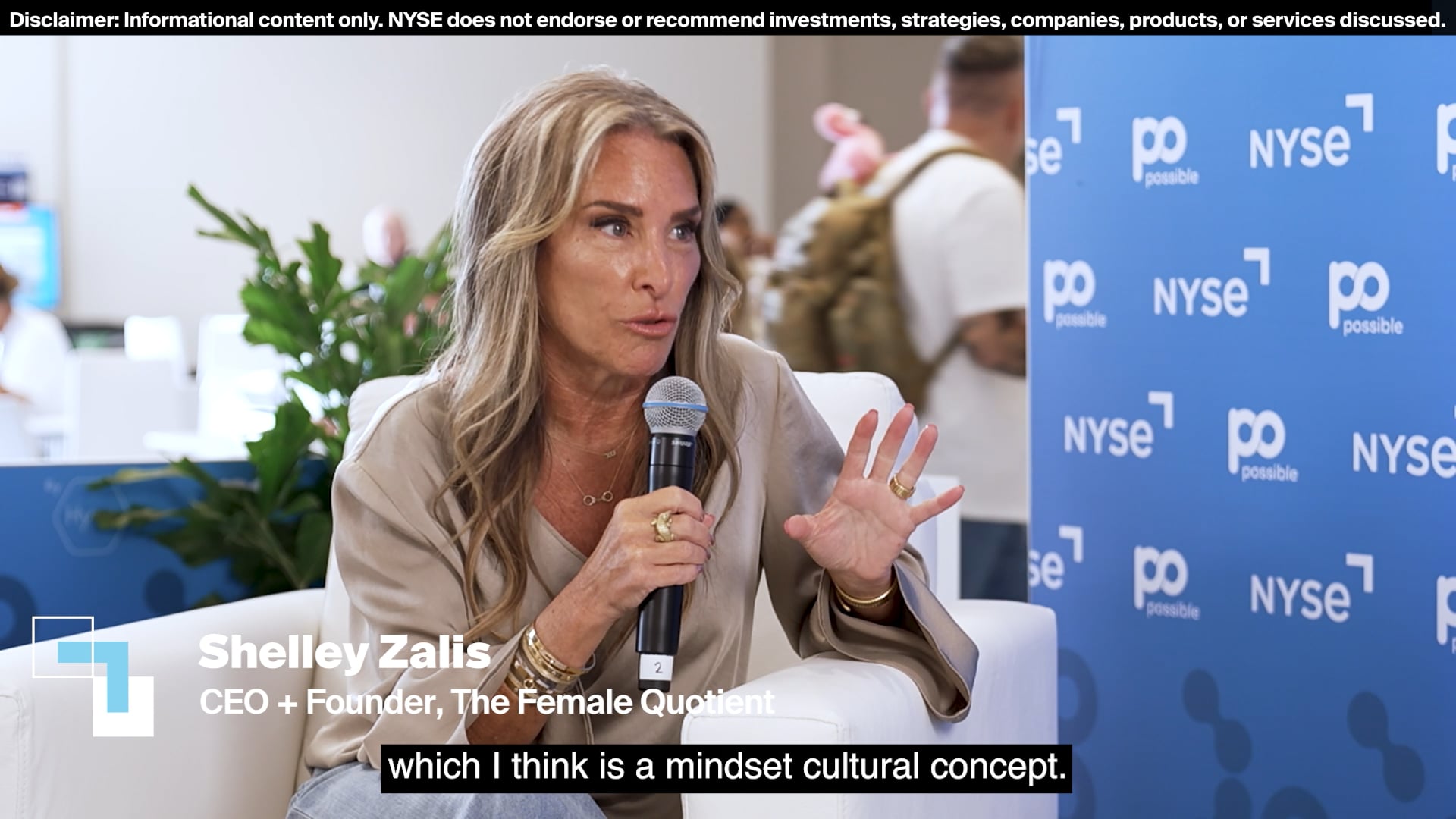 Shelley Zalis, Founder + CEO of The Female Quotient joins NYSE at POSSIBLE