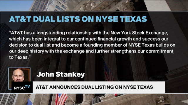 AT&T dual lists on   NYSE Texas on NY...