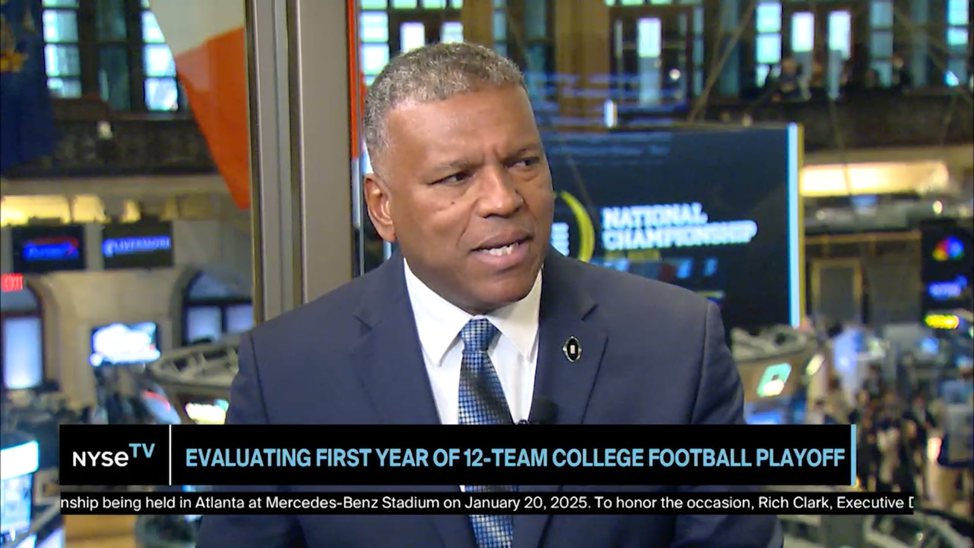 Rich Clark, Executive Director, College Football Playoff Joins NYSE TV Live