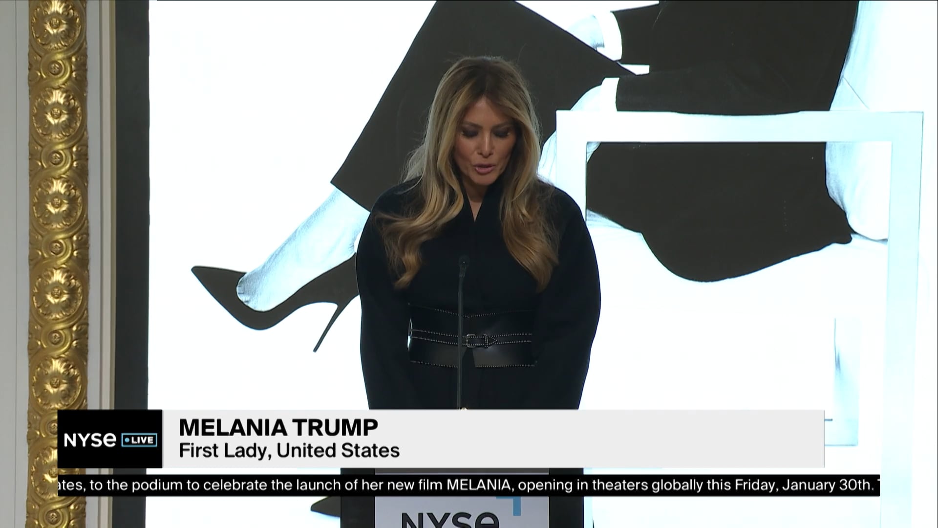 First Lady Melania Trump Delivers Remarks from NYSE Ahead of Ringing Bell
