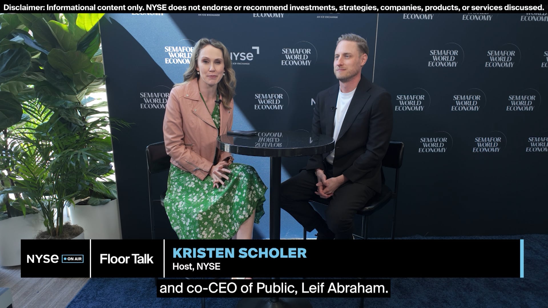 Semafor World Economy: Public CEO Leif Abraham Explains its AI Agent Offering