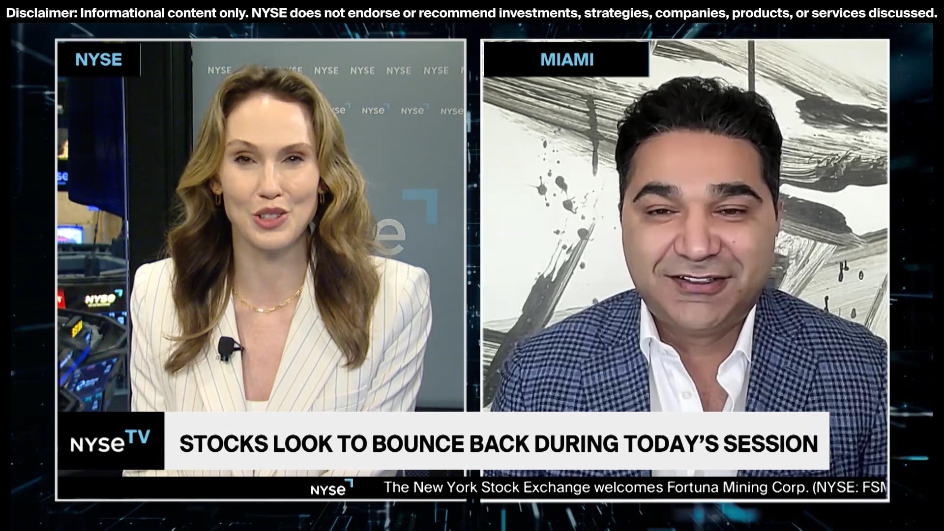 Justus Parmar, CEO, Fortuna Investments  Joins LIve at NYSETV