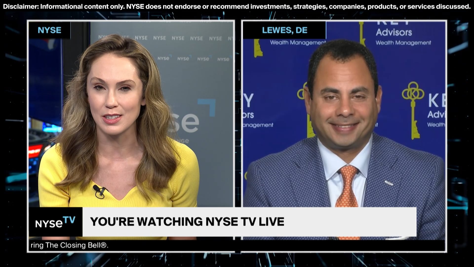 Eddie Ghabour,Co-founder & CEO,Key Advisors Wealth Management Joins NYSE TV Live