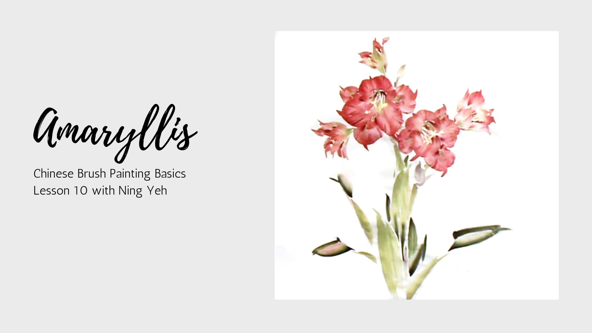 Chinese Brush Painting Basics: Lesson 10 - Amaryllis