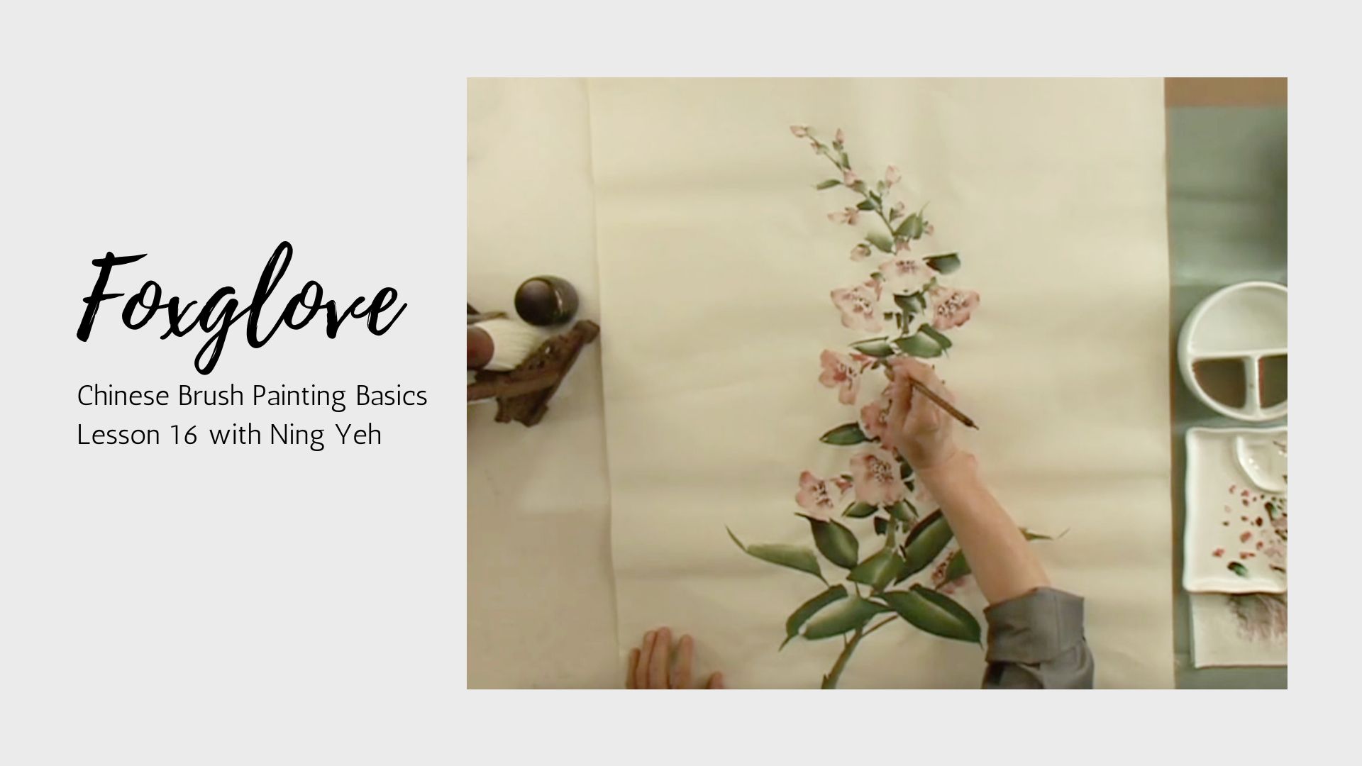 Chinese Brush Painting Basics: Lesson 16 - Foxglove