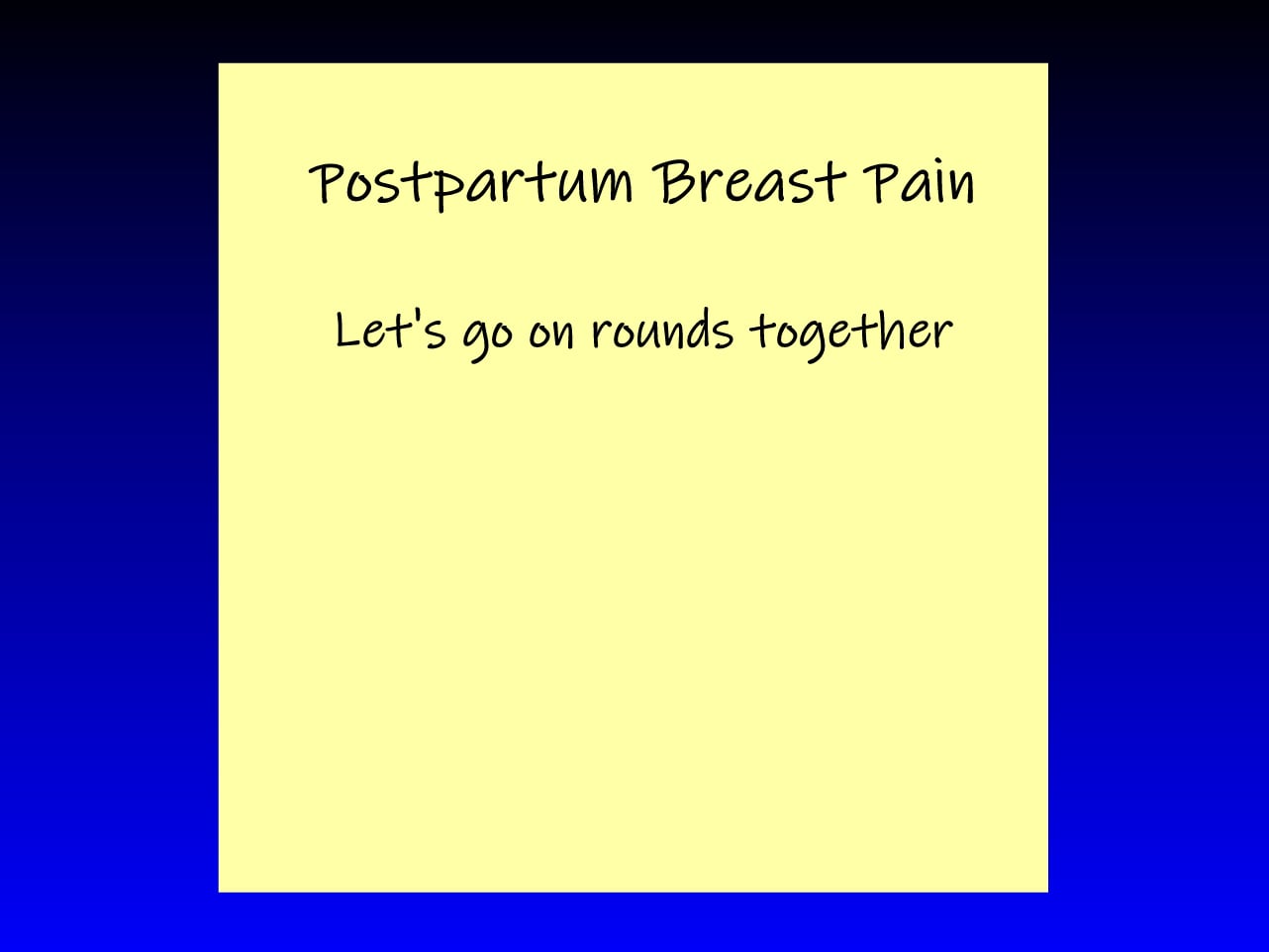 Postpartum Breast Pain