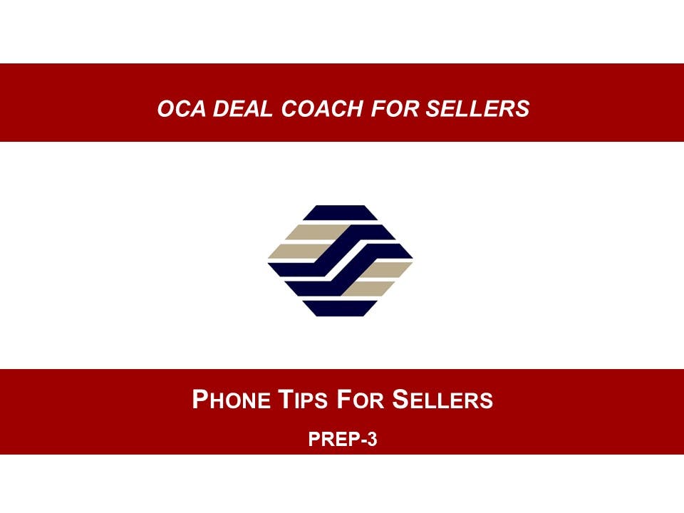 PREP-3 Phone Tips For Sellers
