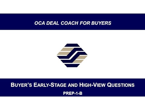 PREP-1-B Buyer's Early Stage & High View Questions