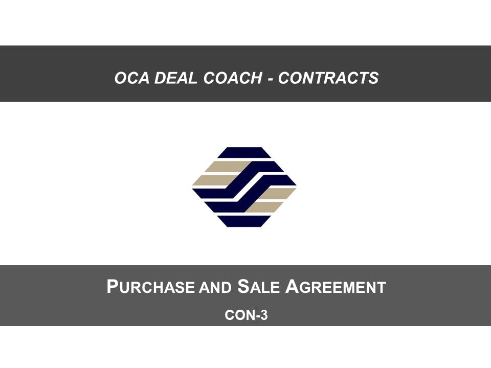CON-3 Purchase and Sale Agreement