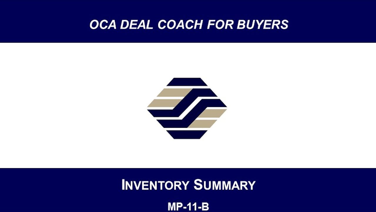 MP-11-B Inventory Summary