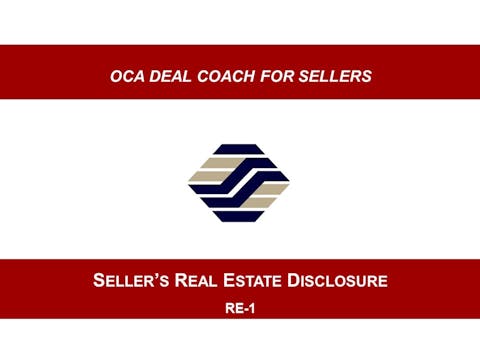 RE-1 Seller's Real Estate Disclosure
