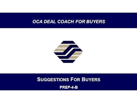 PREP-4-B Suggestions For The Buyer