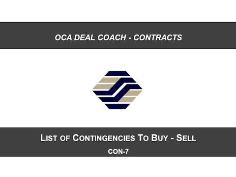 CON-7 List Of Contingencies To Buy Sell