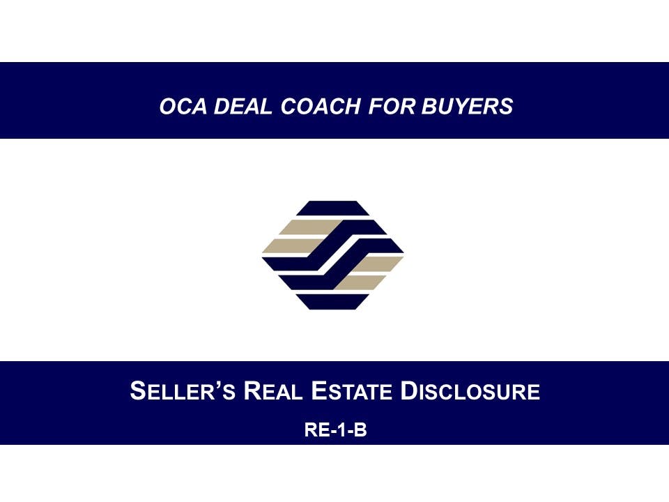RE-1-B Seller's Real Estate Disclosure