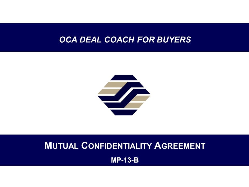 MP-13-B Mutual Confidentiality Agreement