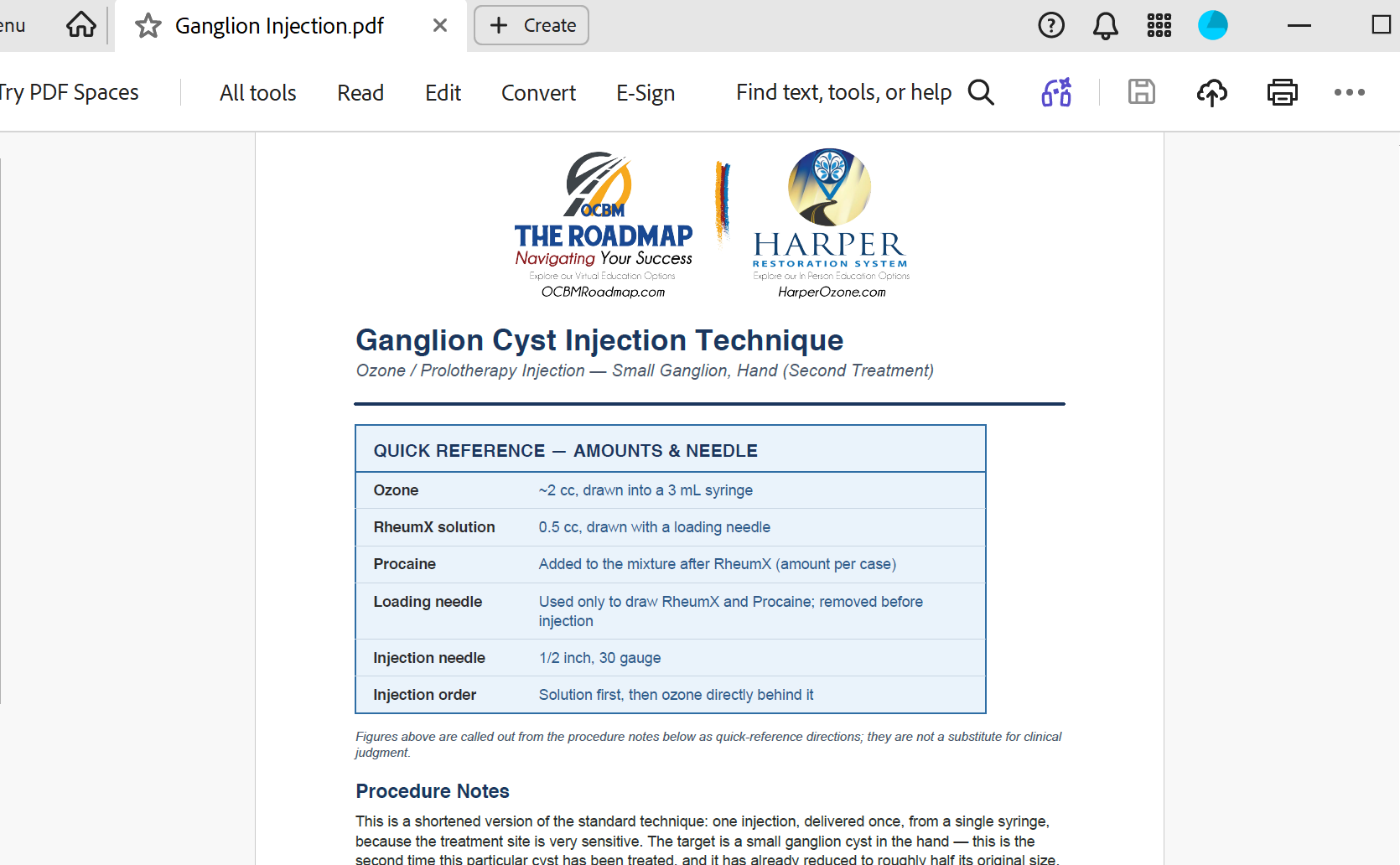 Ganglion Injection Protocol