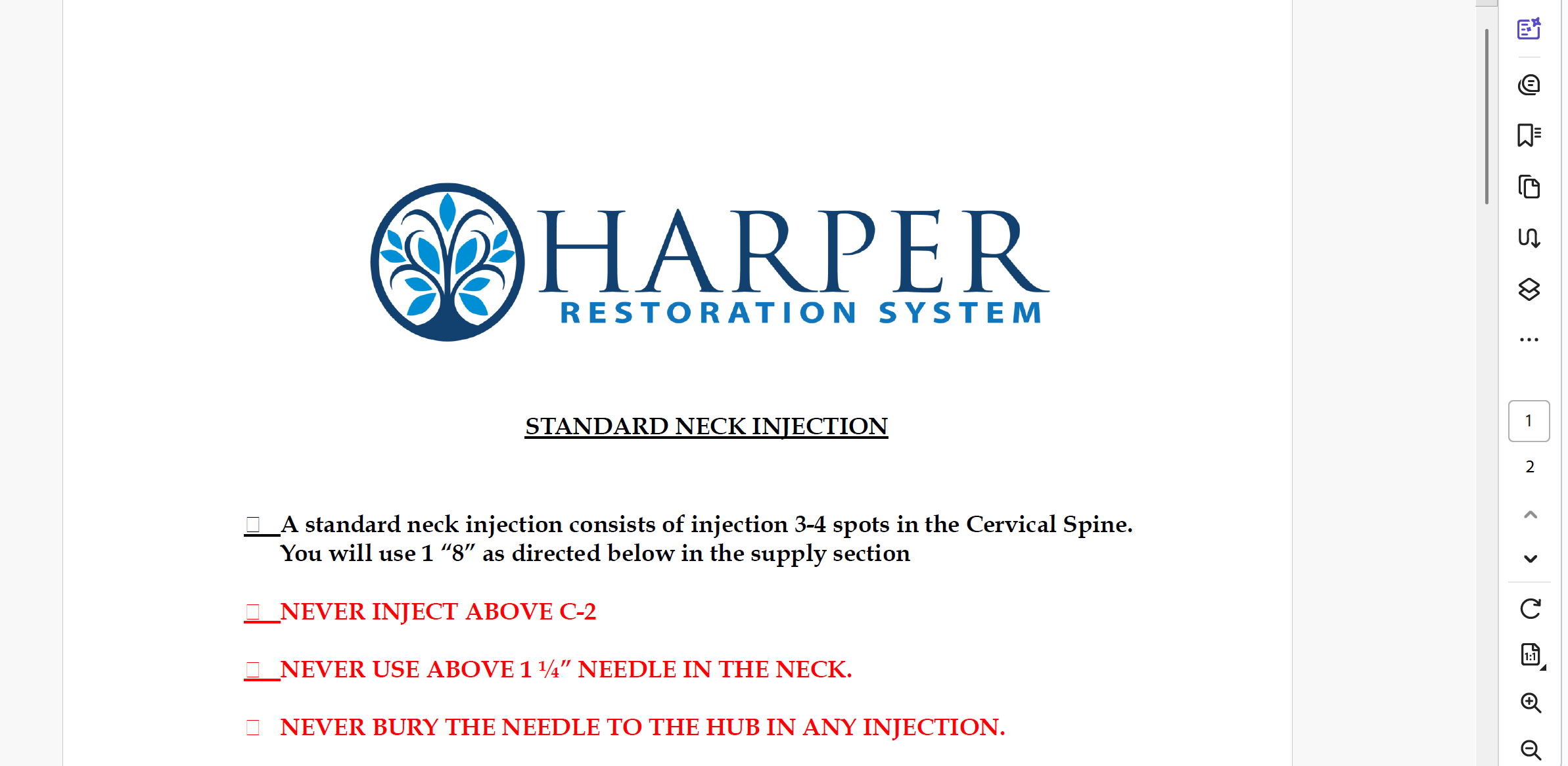 STANDARD-NECK-INJECTION Protocol