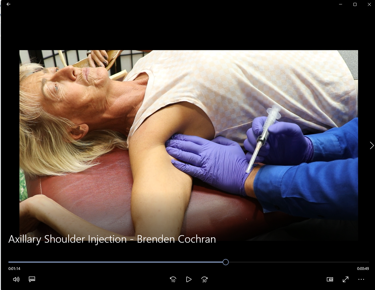 Axillary Shoulder Injection - Brenden Cochran