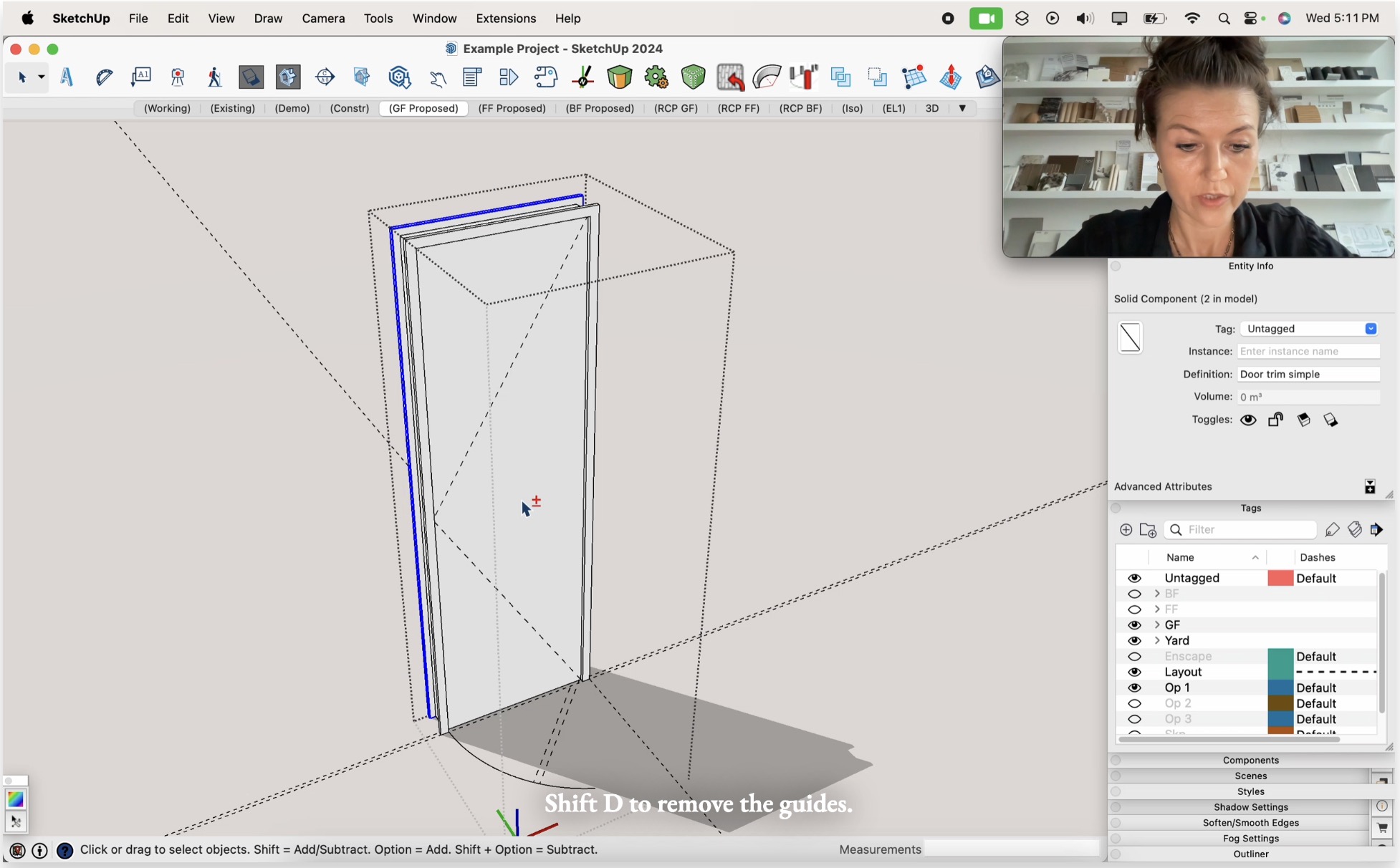 06.07. Modeling concept for Powder Room, Creating reusable Doors Component