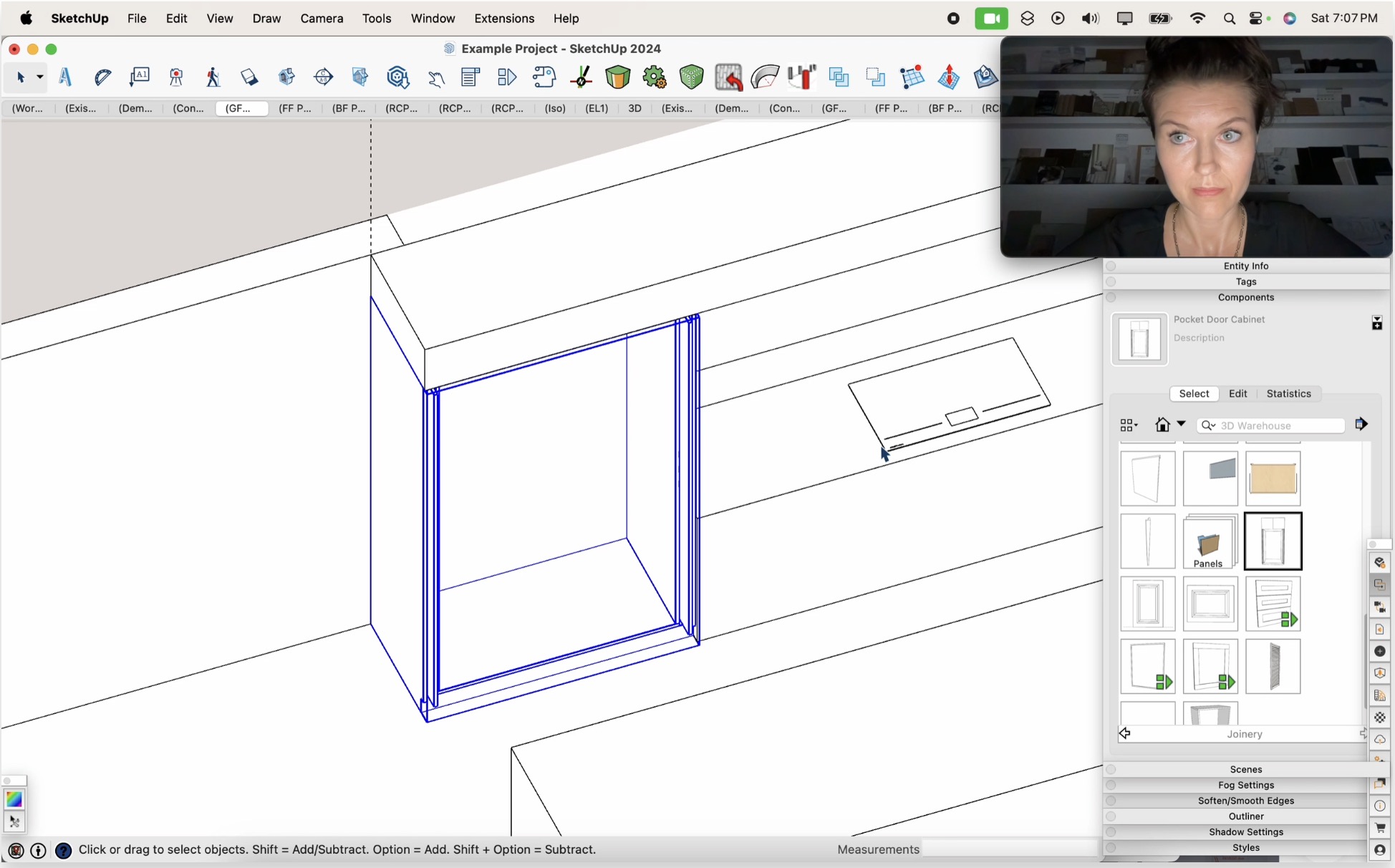 06.15. Textured appliances, modeling pocketdoor cabinet for Component Collection