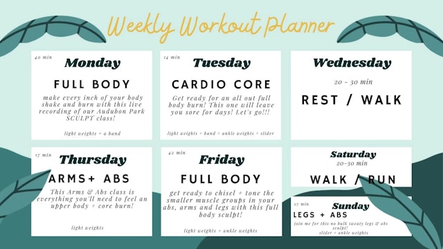 Workout Schedule!