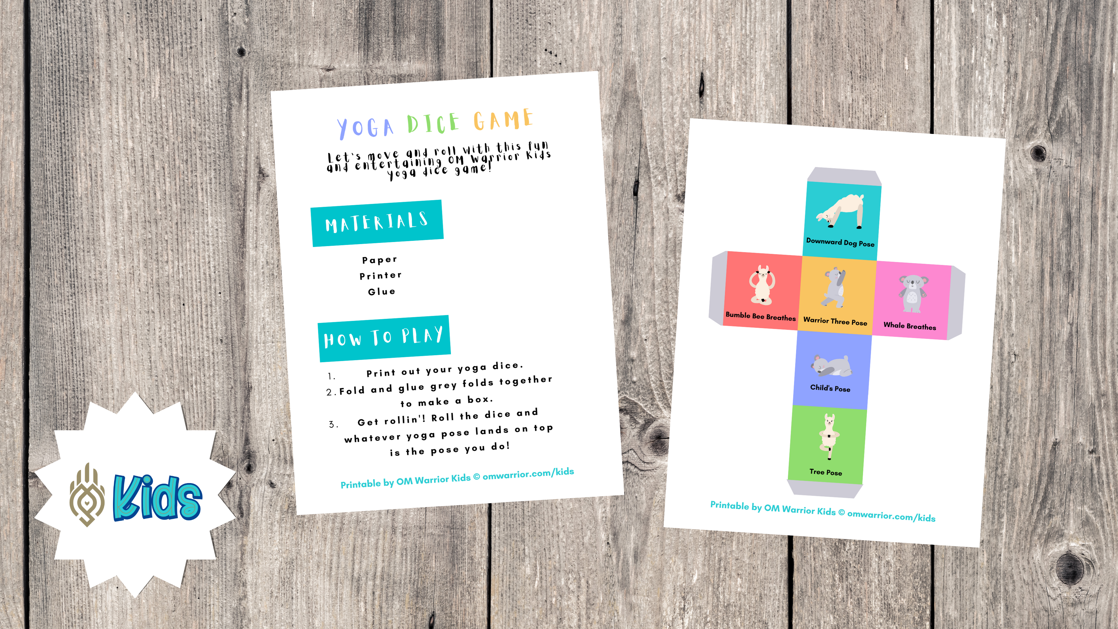 Yoga Dice Game | An OM Warrior Kids Printable Activity
