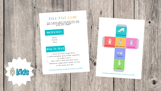 Yoga Dice Game | An OM Warrior Kids Printable Activity