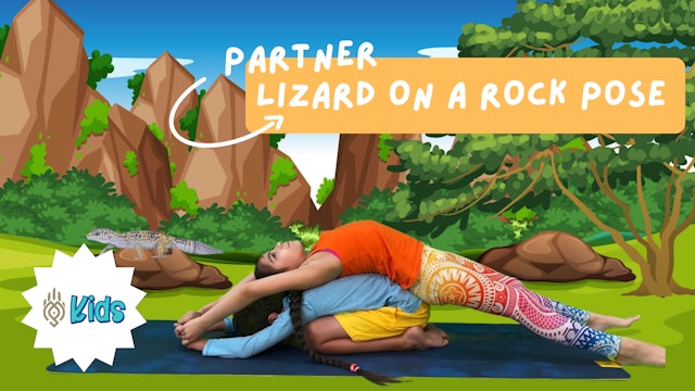 How To Practice Partner Lizard Pose | An OM Warrior Kids Yoga Pose Tutorial