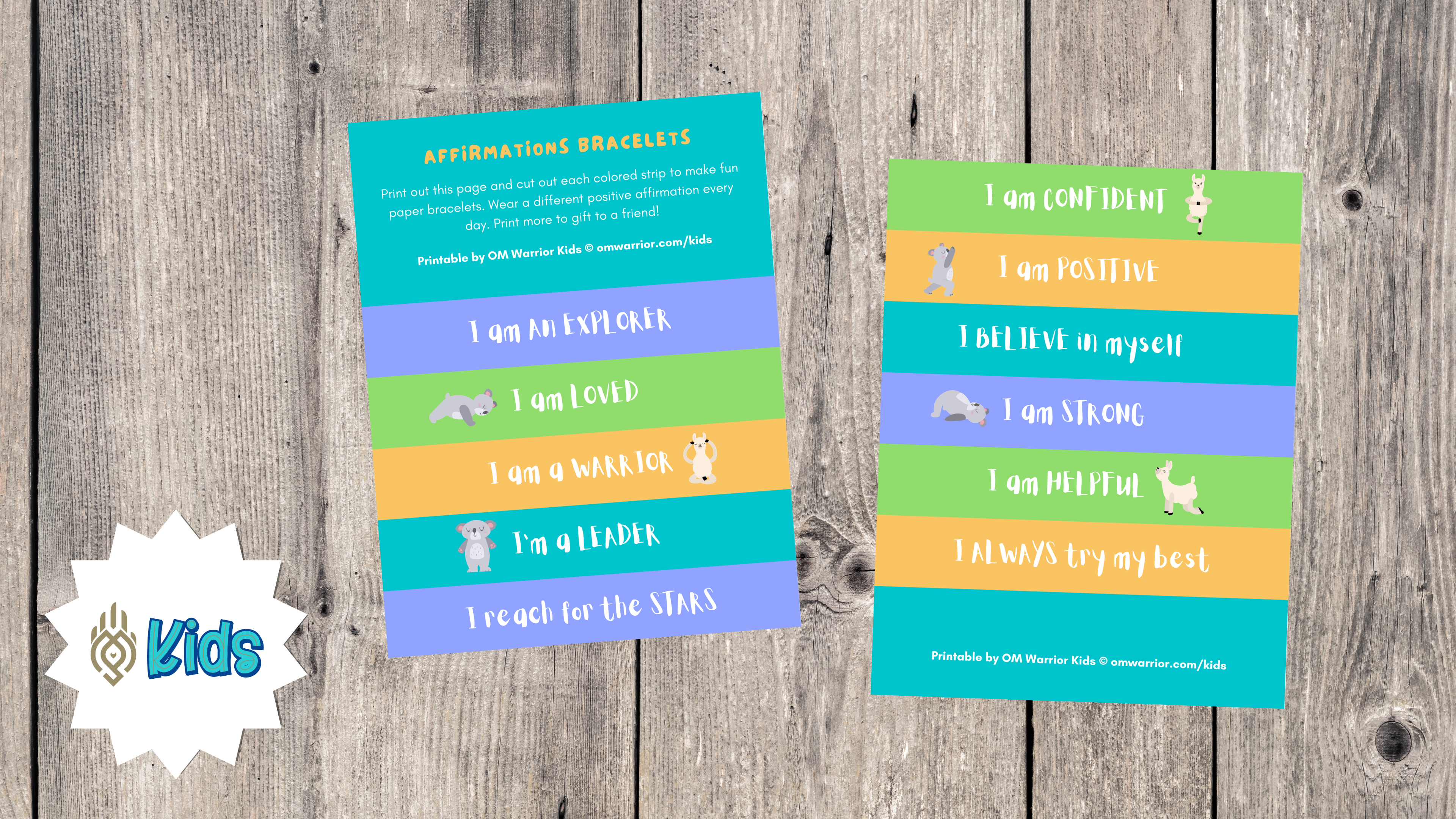 Positive Affirmations Bracelets | An OM Warrior Kids Printable Activity