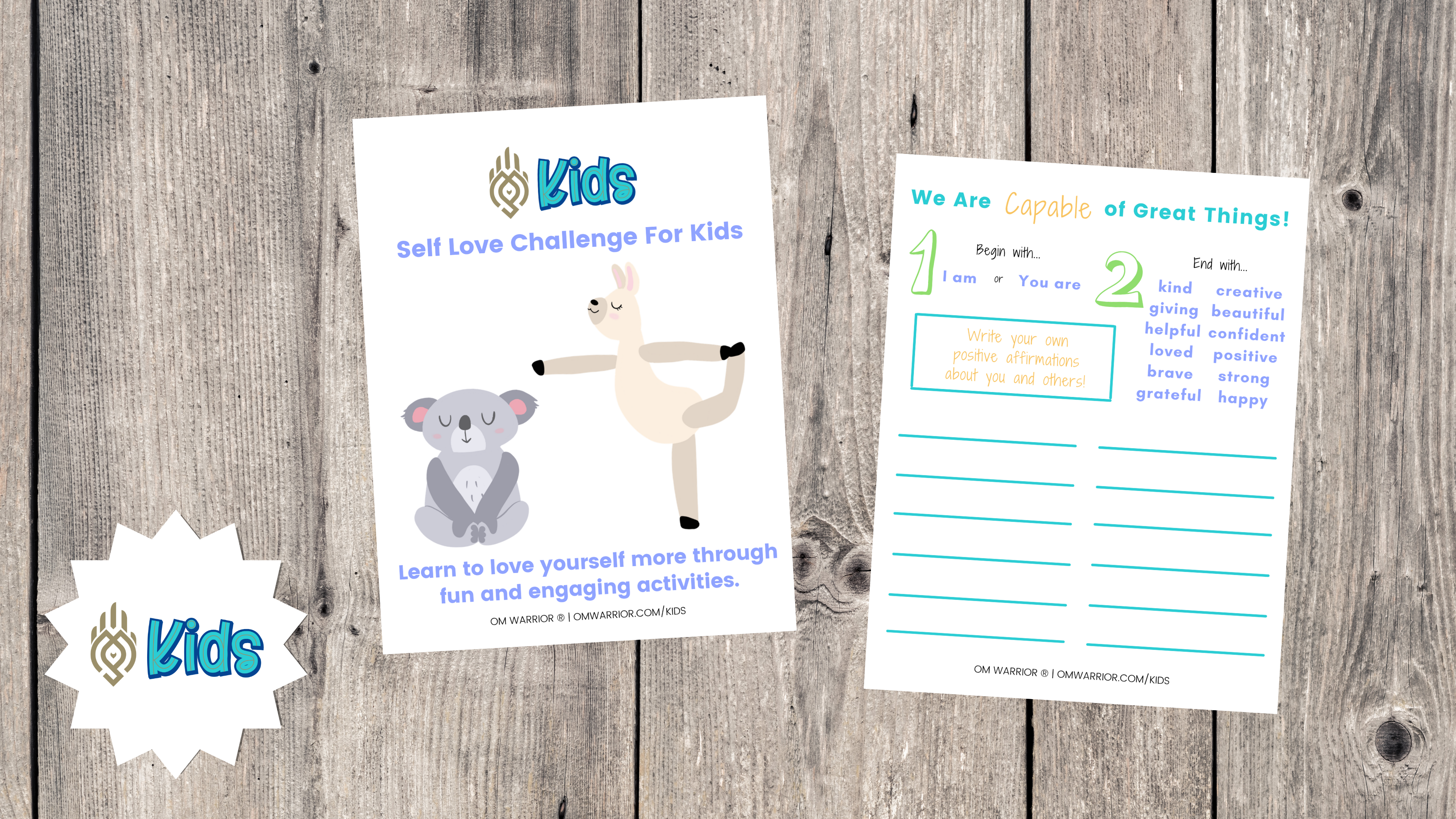 Self Love Challenge | An OM Warrior Kids Printable Activity
