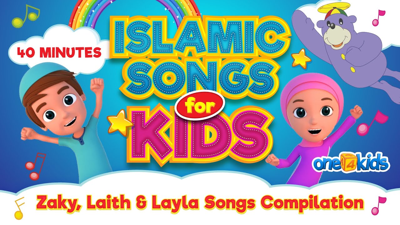 Islamic Songs For Kids | 60 MINUTES | Zaky, Laith & Layla Songs Compilation