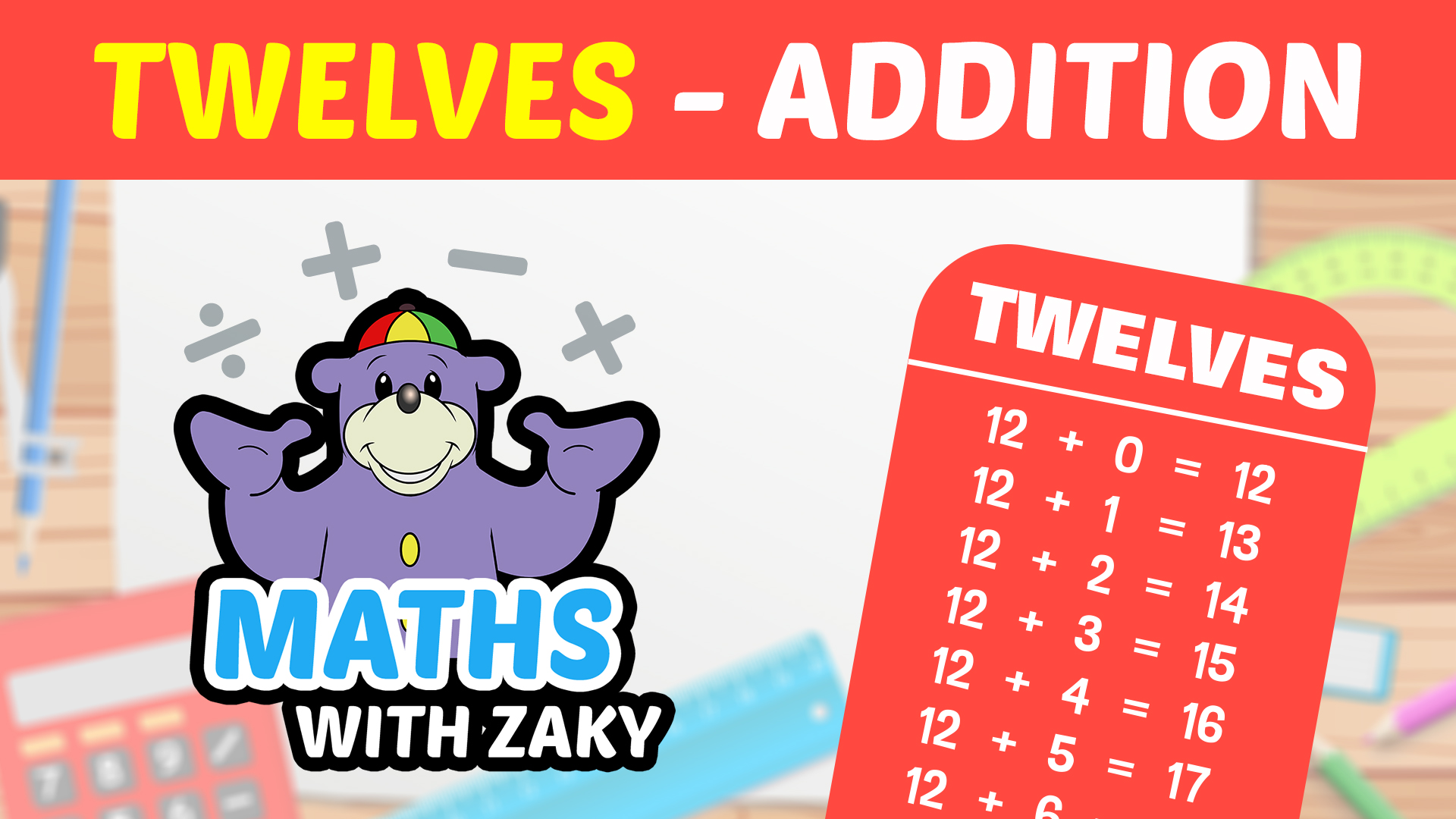 📕 Learn Maths with Zaky - Additions (Number 12)