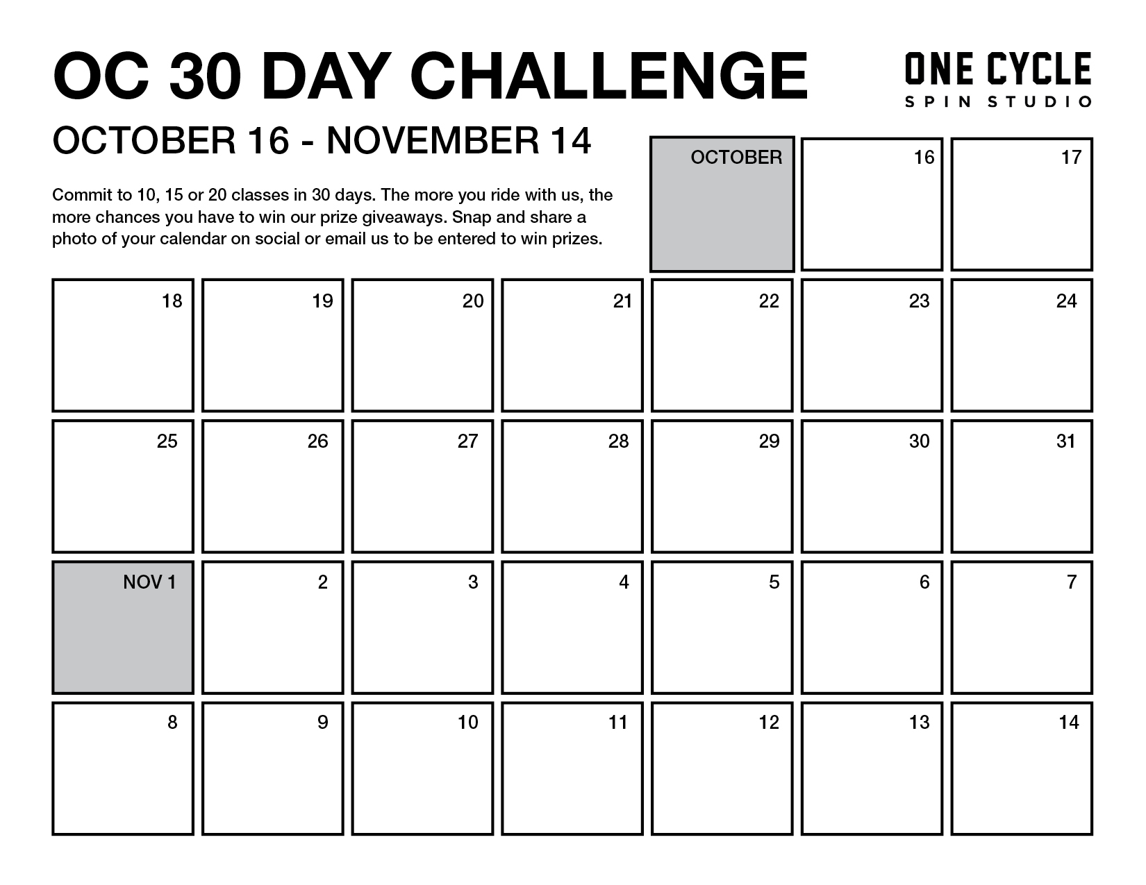 Challenge Calendar