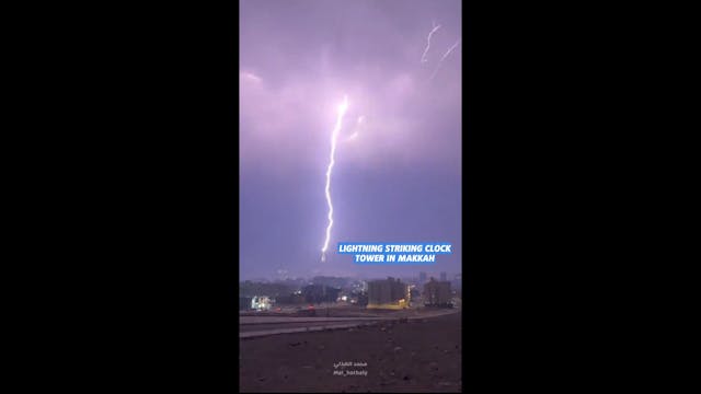 LIGHTNING STRIKING CLOCK TOWER