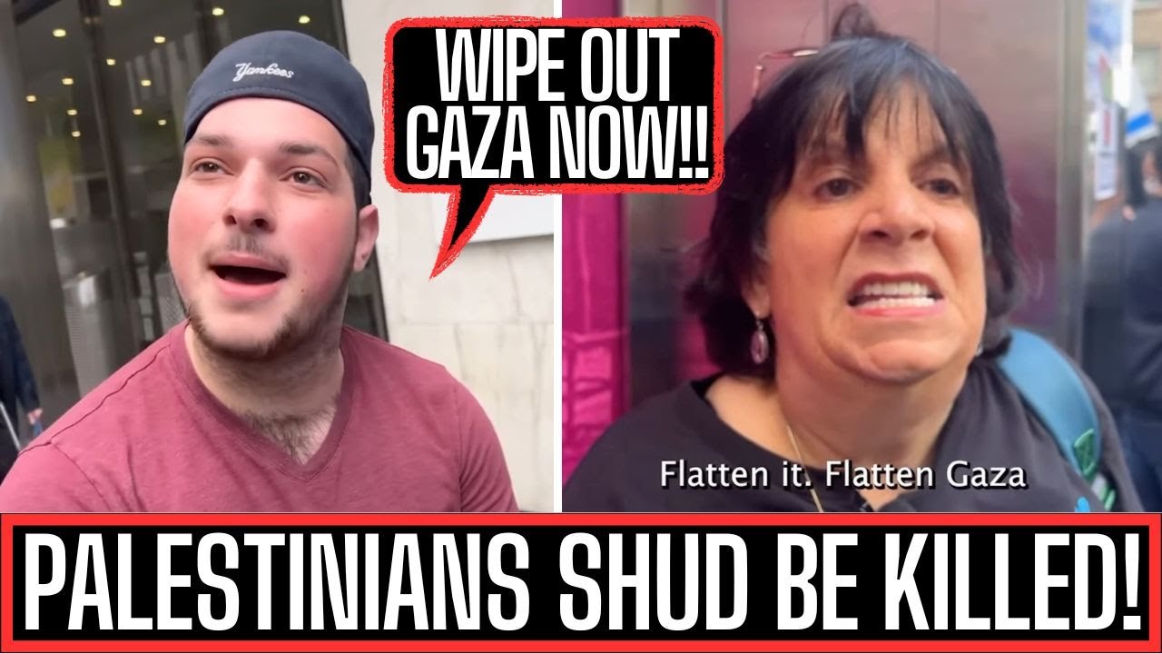 PRO ISRAELI PROTESTOR CALL FOR MASSACRE OF PALESTINIANS