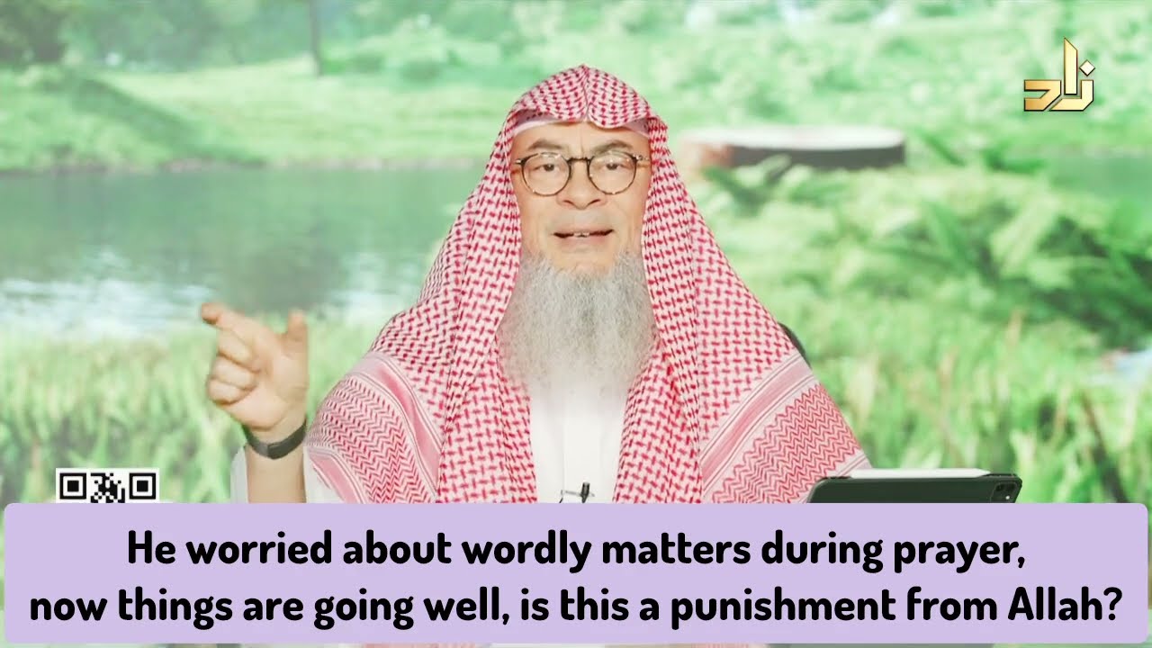 He thinks about worldly problems during salah, he's not bothered about hell