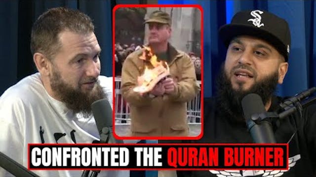 MUSLIM CONFRONTS MAN TRYING TO BURN T...