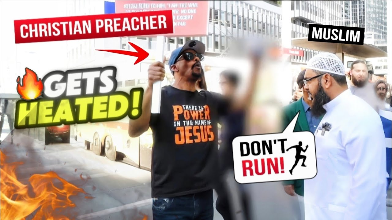 STREET DEBATE!! Christian Preacher Runs away after getting Exposed by Muslim!!