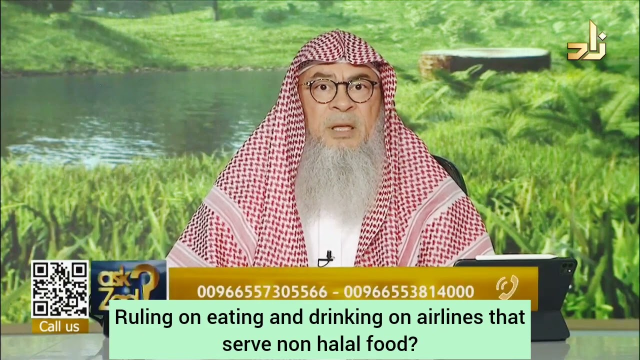 Ruling on eating & drinking on Airlines that serve non halal food 