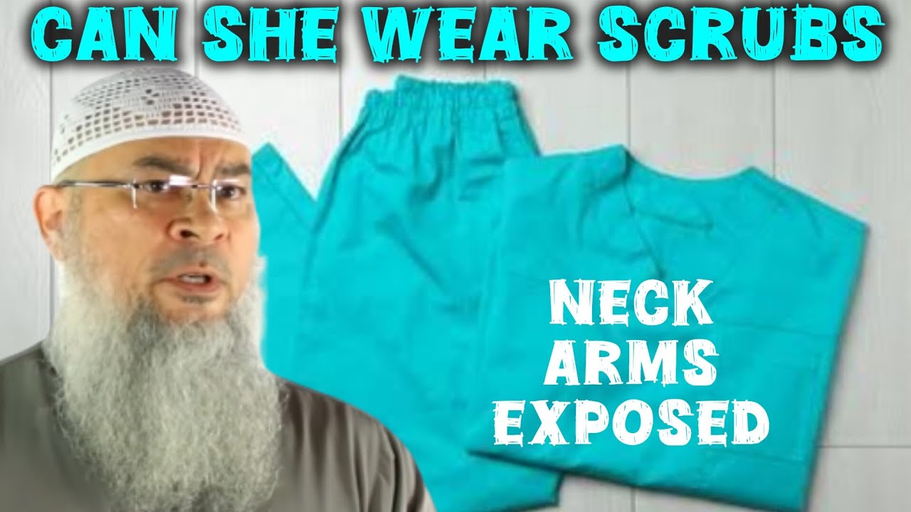 Can she wear medical scrubs neck arm exposed until student, later can wear hijab