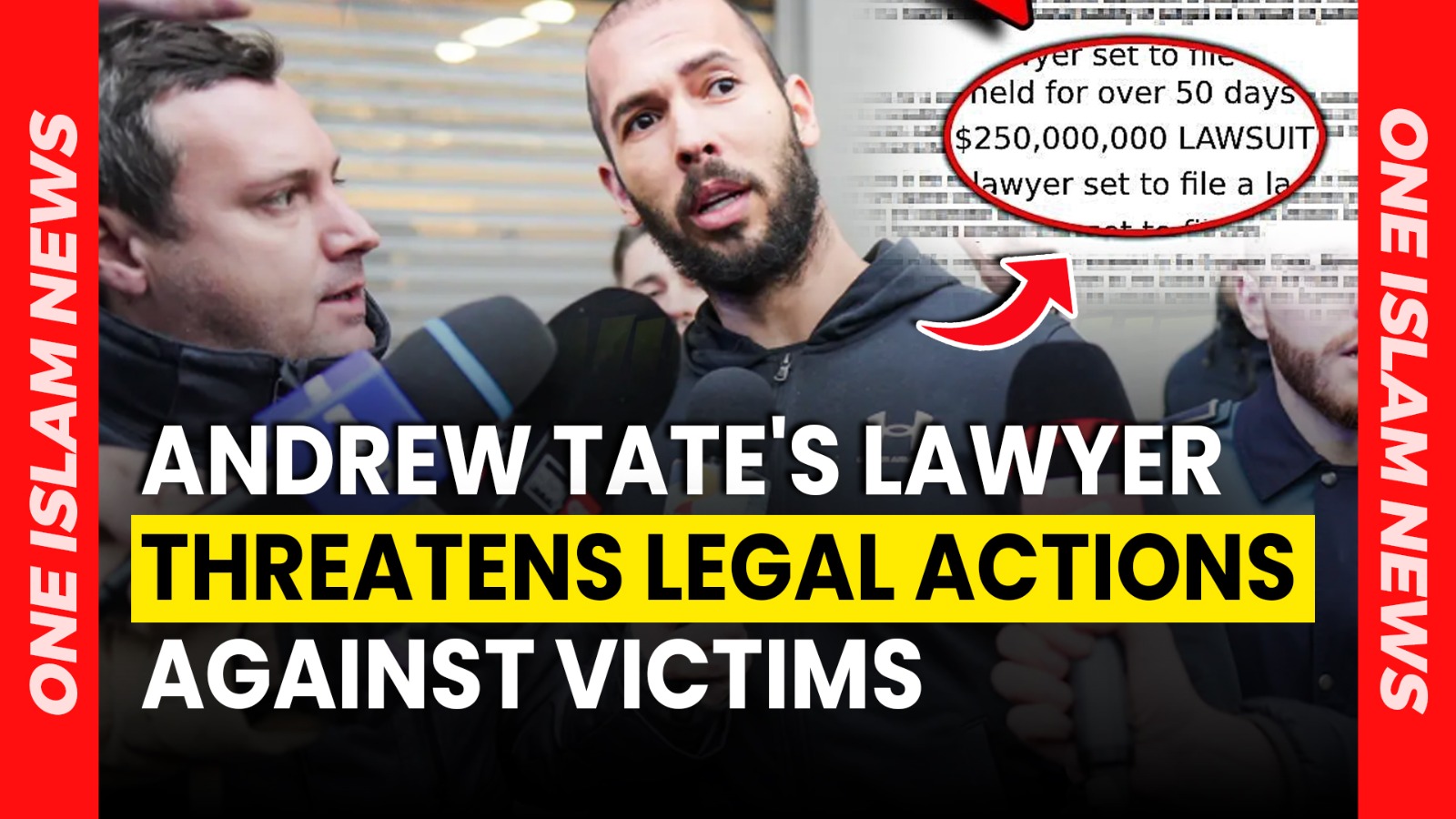 ANDREW TATE'S LAWYER THREATENS LEGAL ACTIONS AGAINST VICTIMS
