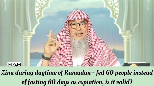 Zina during daytime of Ramdan fed 60 people instead of fasting 60 days expiation