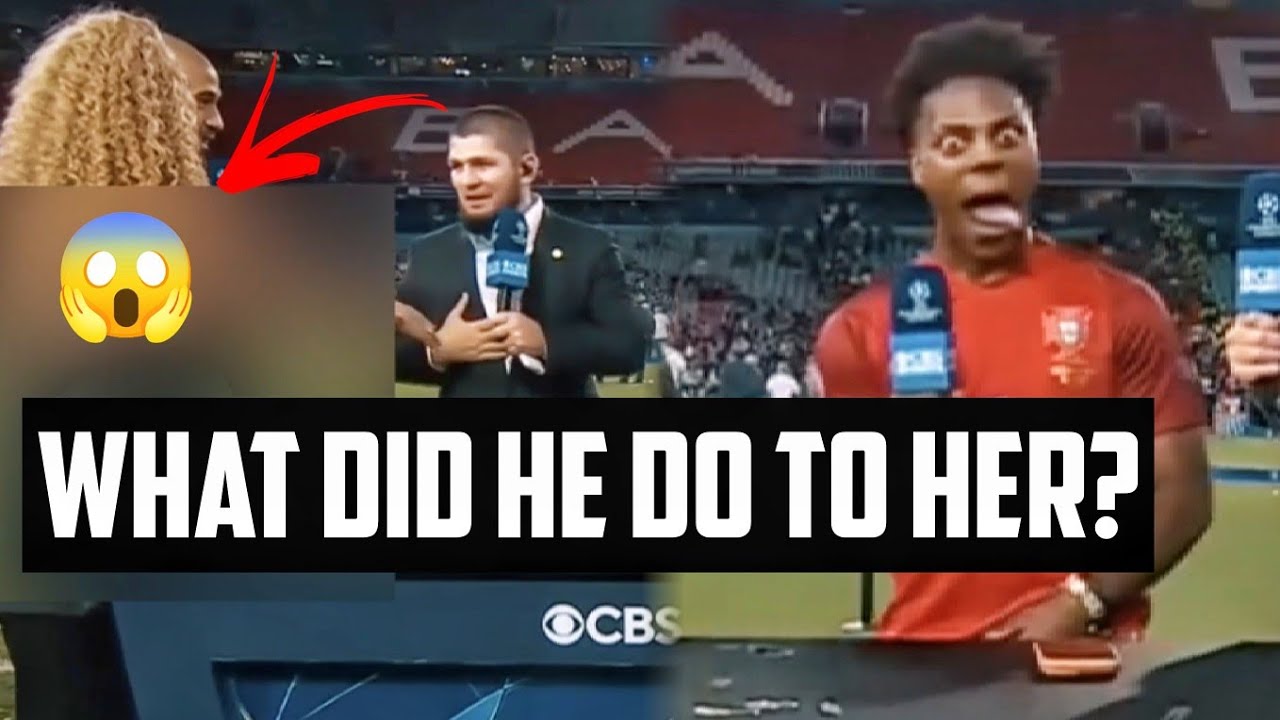 KHABIB DID THIS TO A FEMALE CBS HOST IN FRONT OF EVERYONE