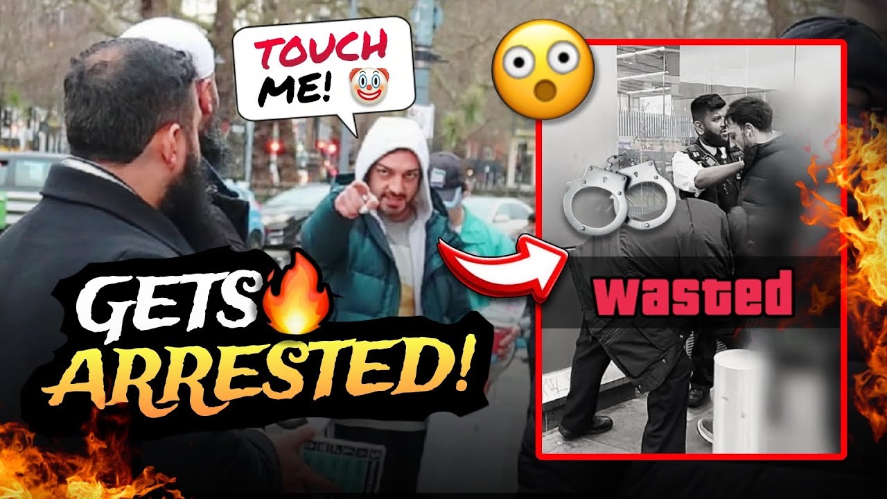  ISLAMOPHOBIC English Man Attacks Muslims Giving Dawah